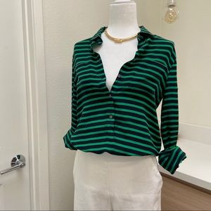 JCrew Marine stripe Silk Shirt
